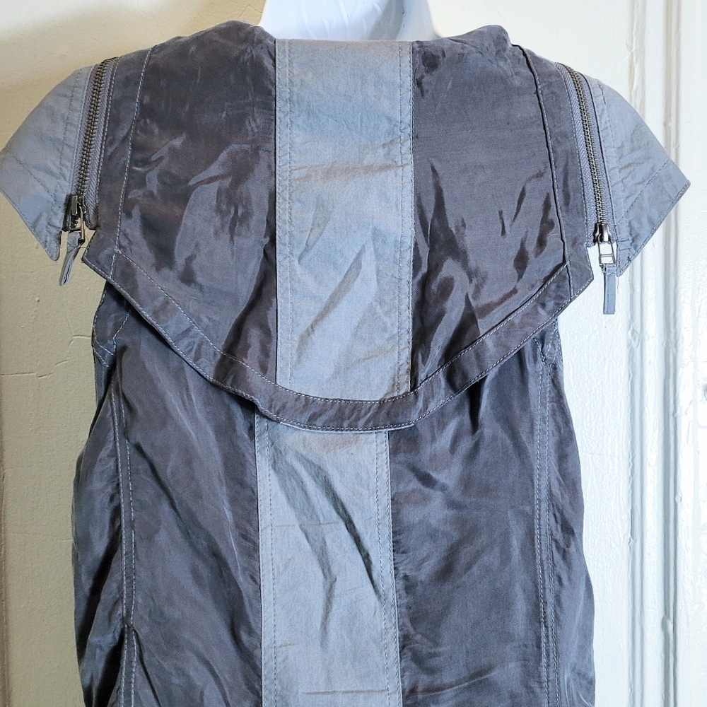 Hebbeding Holland lagenlook gray bubble maxi dress zippers pockets L(1) - Picture 10 of 10